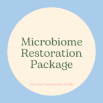 Microbiome restoration package and gut testing guidance telehealth